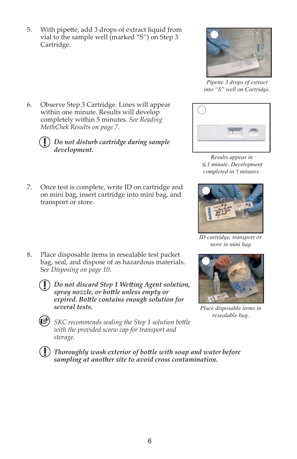 SKC 560-002 MethChek Immunoassay Wipe Kit User Manual | Page 6 / 12