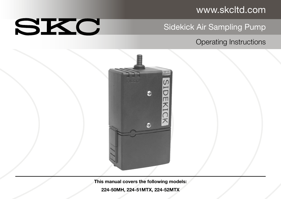 SKC Limited Sidekick MTX Pump Operating Instructions User Manual | 32 pages