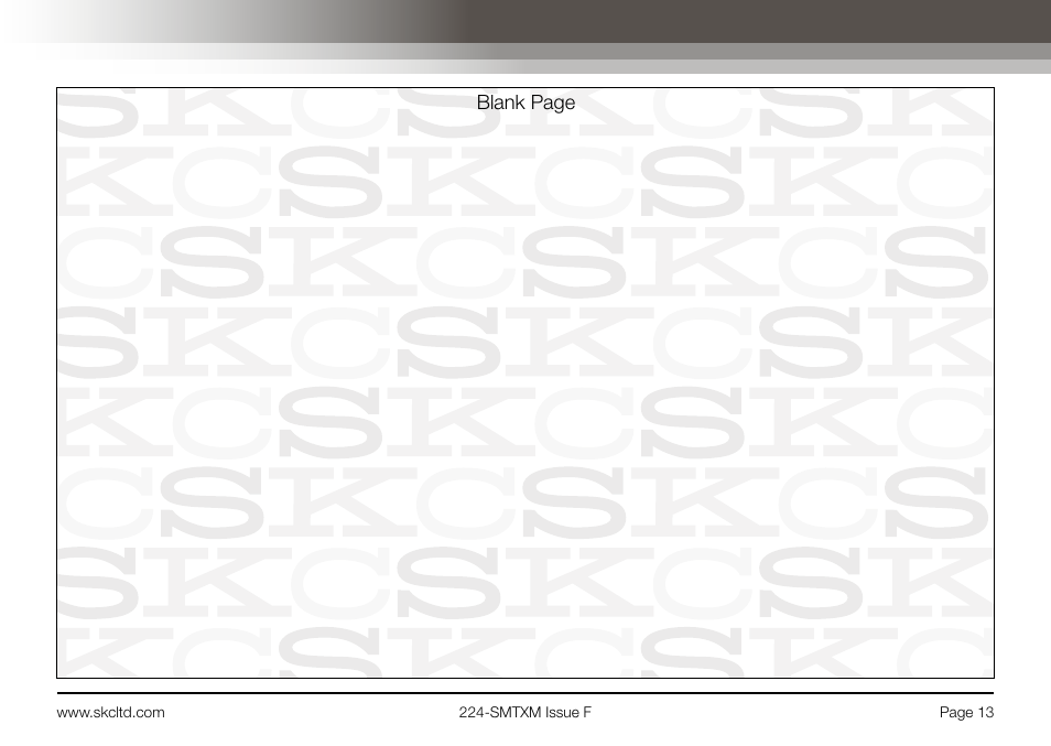 Blank page | SKC Limited Sidekick MTX Pump Operating Instructions User Manual | Page 15 / 32