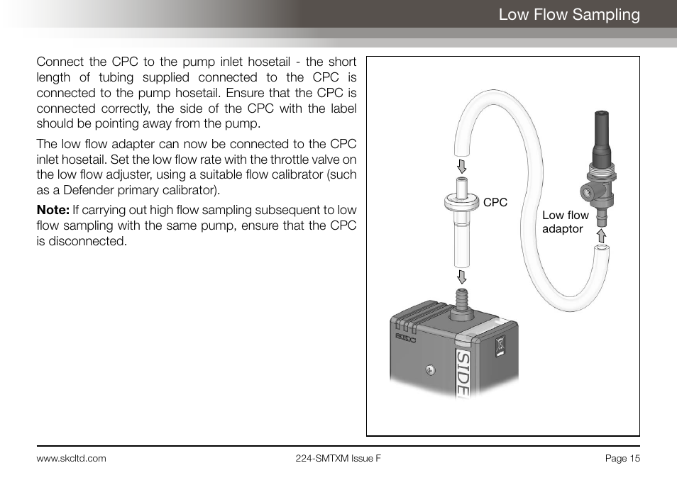 Low flow sampling | SKC Limited Sidekick MTX Pump Operating Instructions User Manual | Page 17 / 32