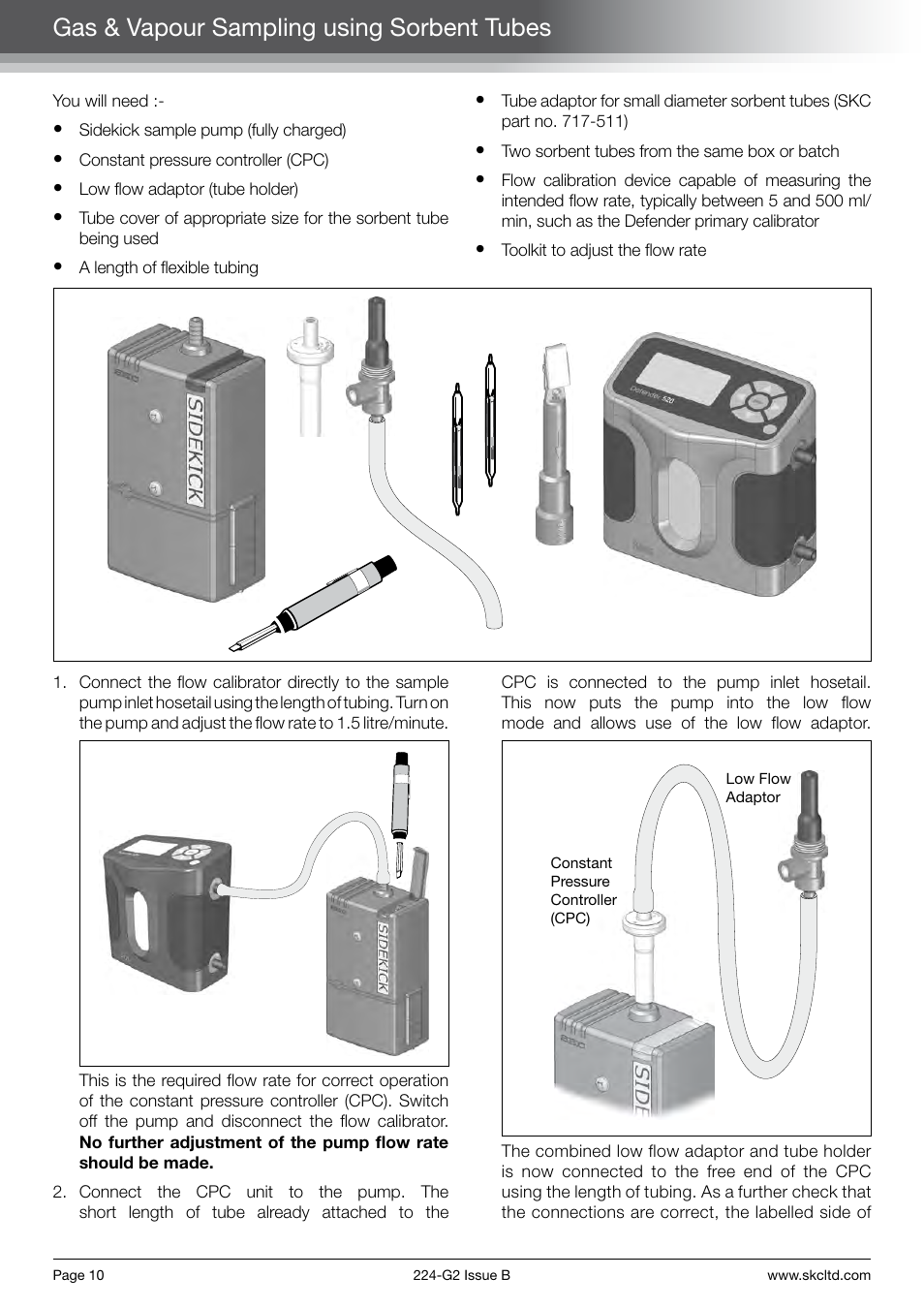 Gas & vapour sampling using sorbent tubes | SKC Limited Sidekick Pump Step By Step Guide User Manual | Page 12 / 20