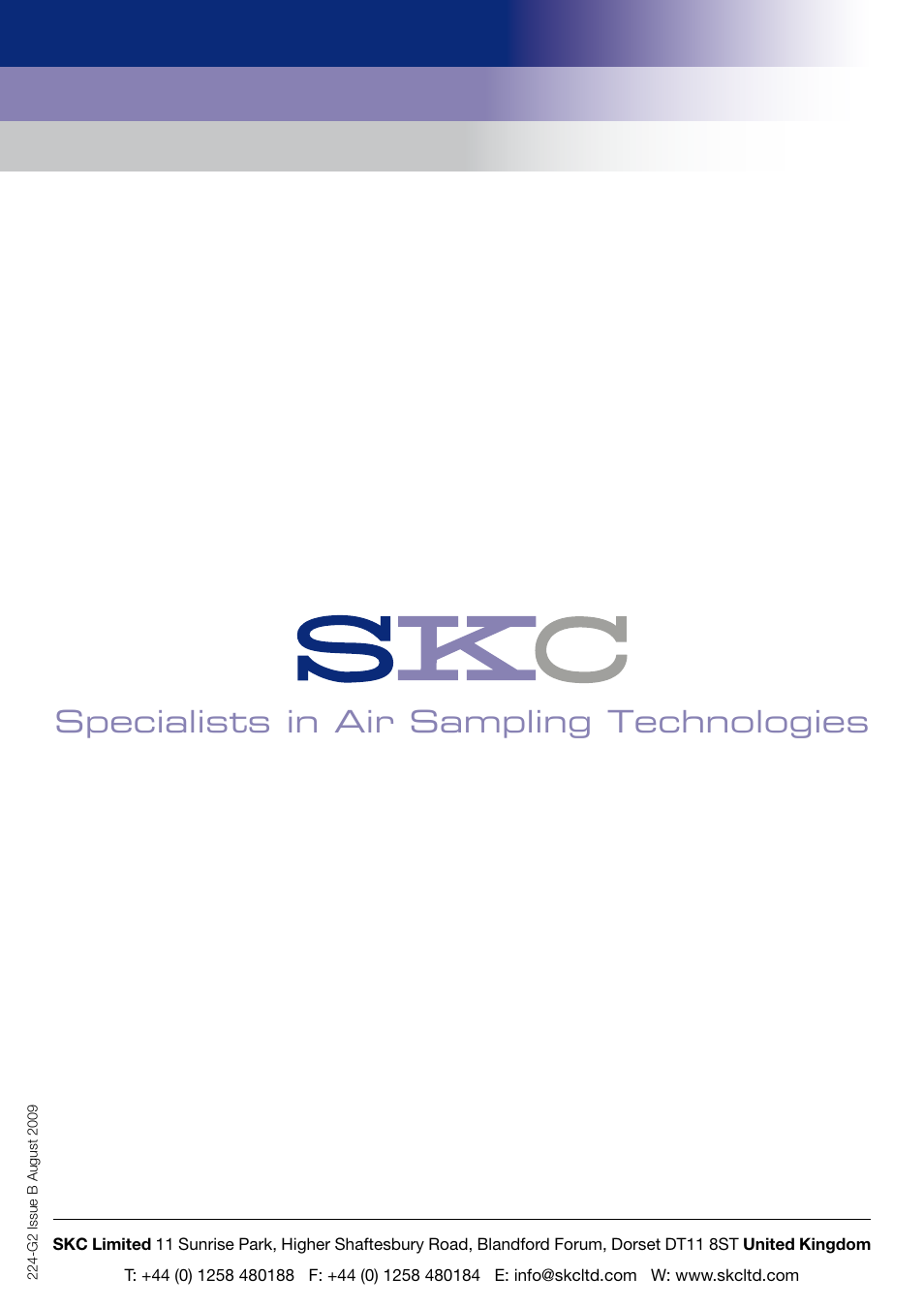 Specialists in air sampling technologies | SKC Limited Sidekick Pump Step By Step Guide User Manual | Page 20 / 20
