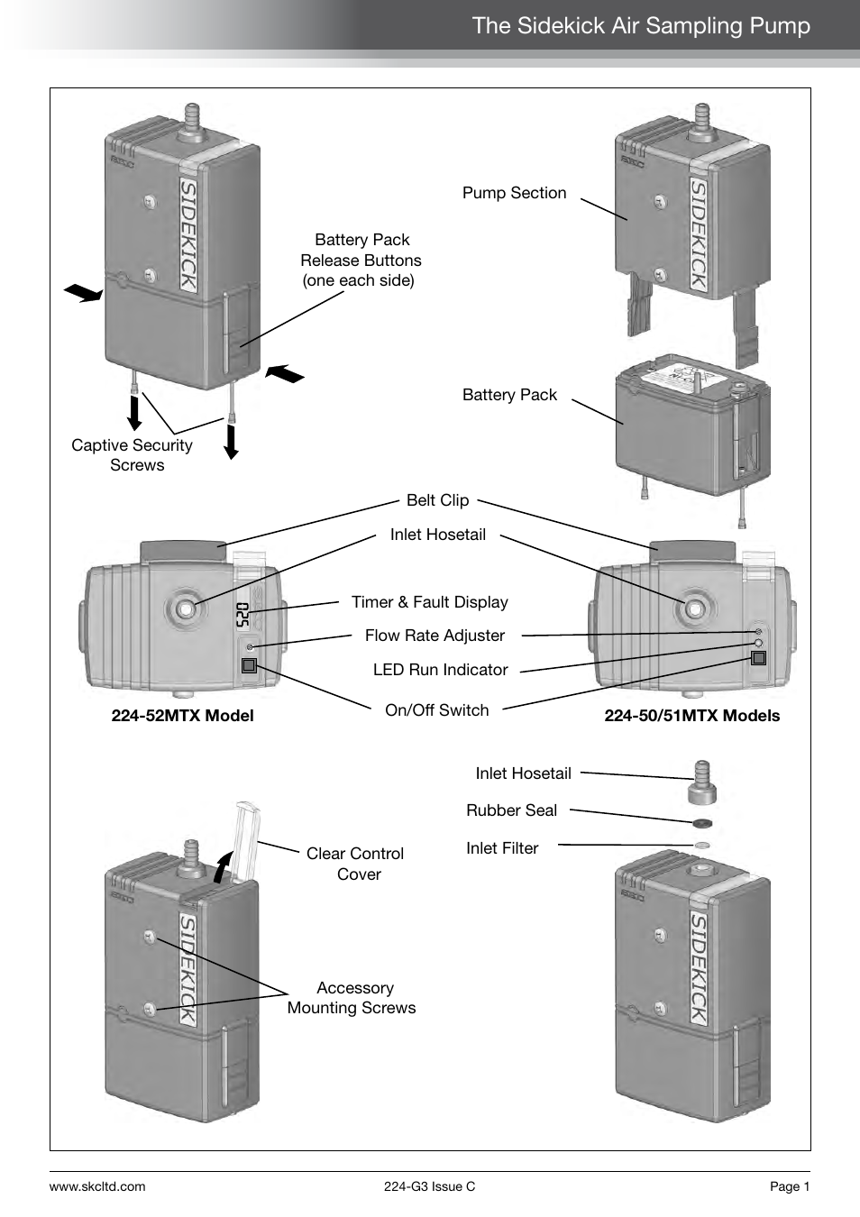 The sidekick air sampling pump | SKC Limited Sidekick Pump Step By Step Guide User Manual | Page 3 / 20