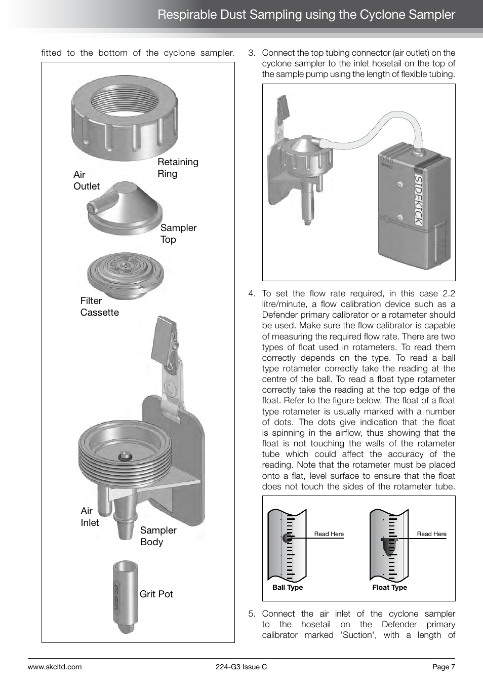 Respirable dust sampling using the cyclone sampler | SKC Limited Sidekick Pump Step By Step Guide User Manual | Page 9 / 20