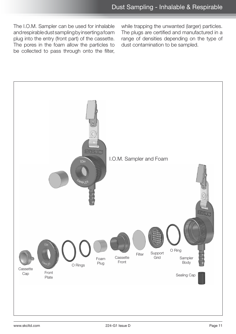 Dust sampling - inhalable & respirable, I.o.m. sampler and foam | SKC Limited AirChek 3000 Deluxe Pump Step By Step Guide User Manual | Page 13 / 20