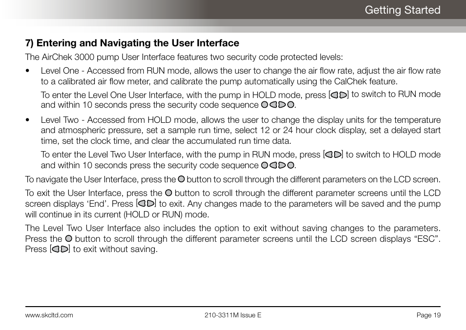 Getting started | SKC Limited AirChek 3000 Deluxe Pump Operating Instructions User Manual | Page 21 / 68