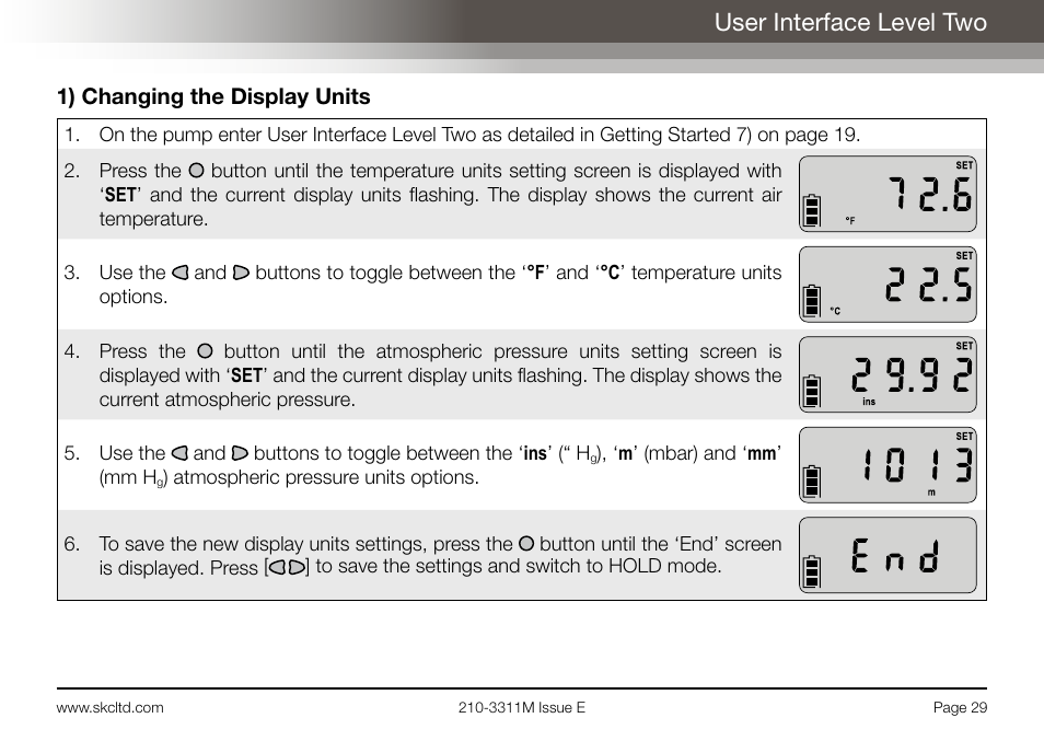 User interface level two | SKC Limited AirChek 3000 Deluxe Pump Operating Instructions User Manual | Page 31 / 68