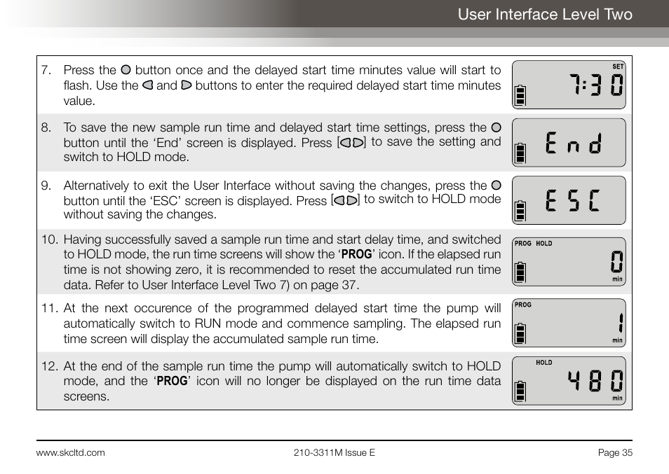 User interface level two | SKC Limited AirChek 3000 Deluxe Pump Operating Instructions User Manual | Page 37 / 68