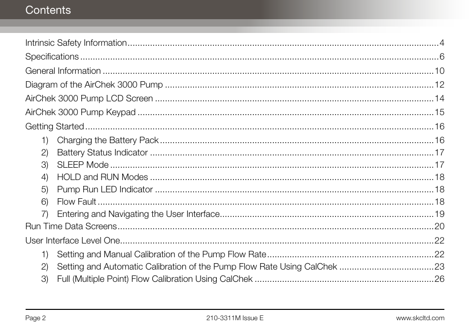 SKC Limited AirChek 3000 Deluxe Pump Operating Instructions User Manual | Page 4 / 68