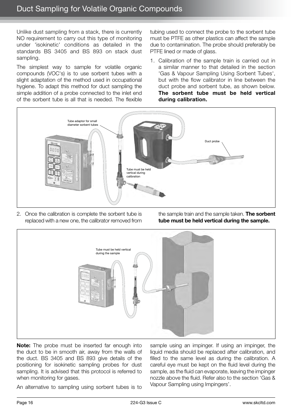Duct sampling for volatile organic compounds | SKC Limited Universal Pump Step By Step Guide User Manual | Page 18 / 20