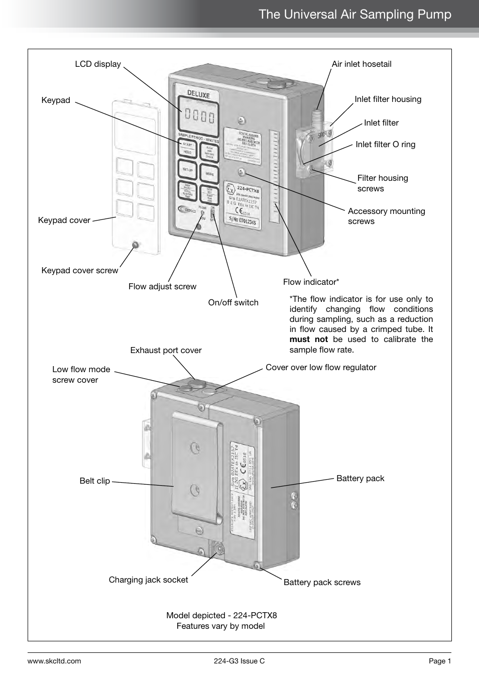 The universal air sampling pump | SKC Limited Universal Pump Step By Step Guide User Manual | Page 3 / 20