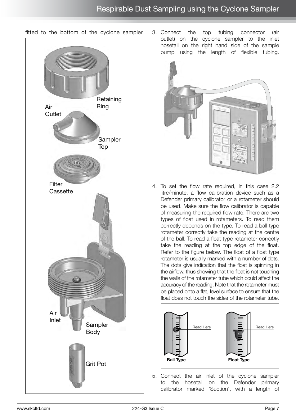 Respirable dust sampling using the cyclone sampler | SKC Limited Universal Pump Step By Step Guide User Manual | Page 9 / 20