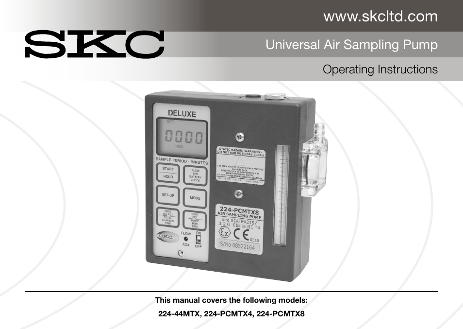 SKC Limited Universal MTX Pump Operating Instructions User Manual | 40 pages