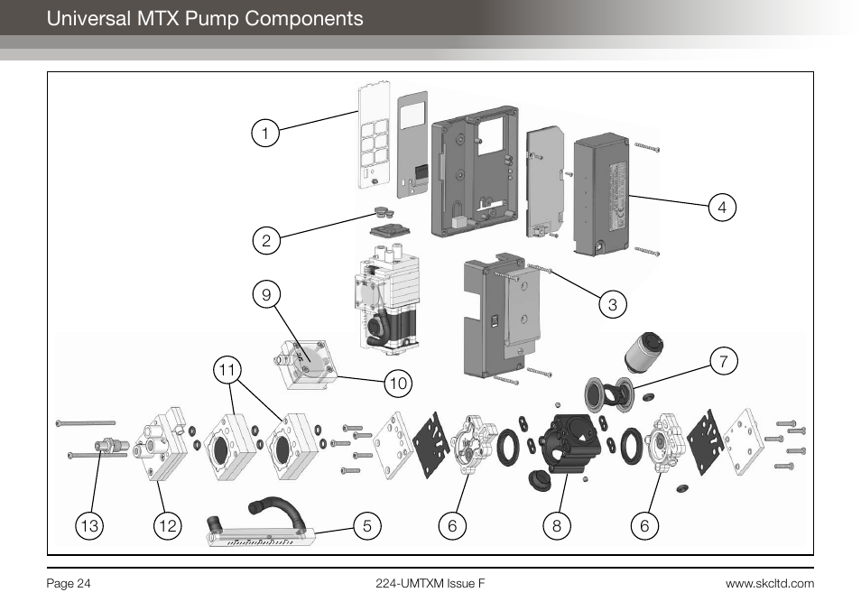 Universal mtx pump components | SKC Limited Universal MTX Pump Operating Instructions User Manual | Page 26 / 40