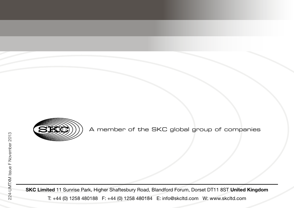SKC Limited Universal MTX Pump Operating Instructions User Manual | Page 40 / 40