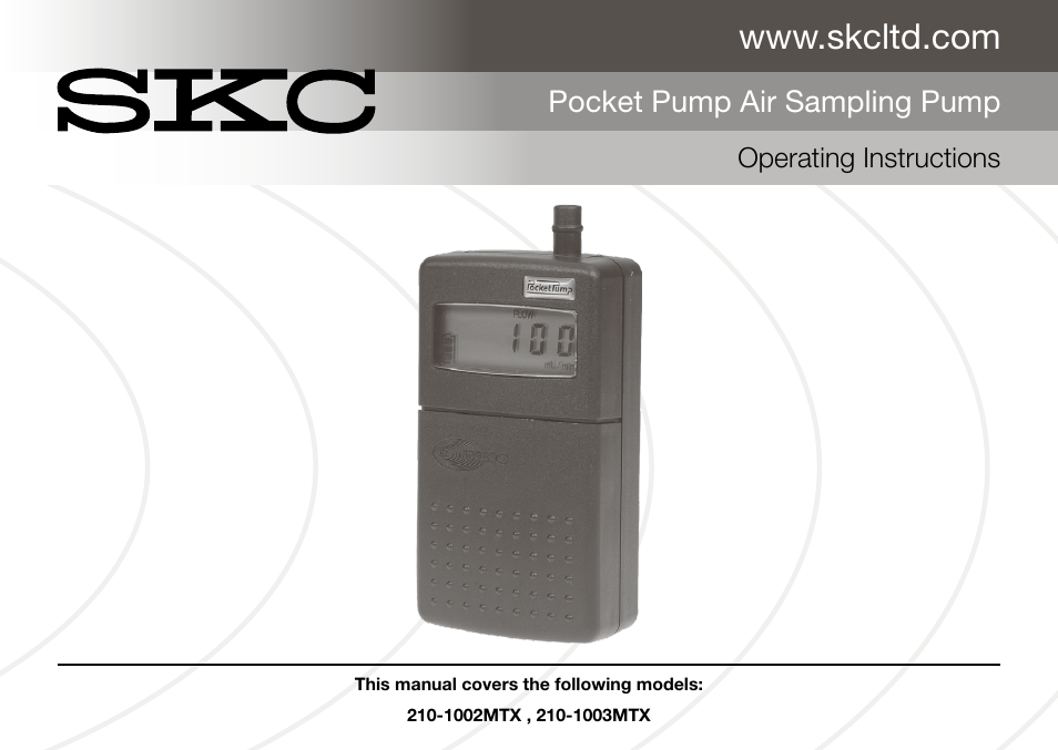 SKC Limited Pocket Pump MTX User Manual | 52 pages