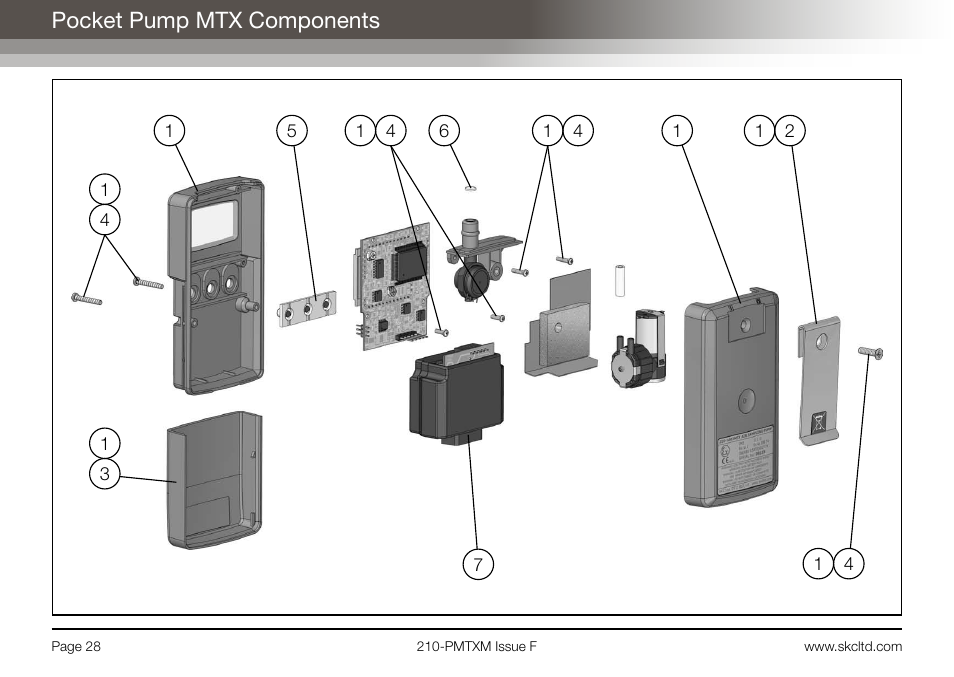 Pocket pump mtx components | SKC Limited Pocket Pump MTX User Manual | Page 30 / 52