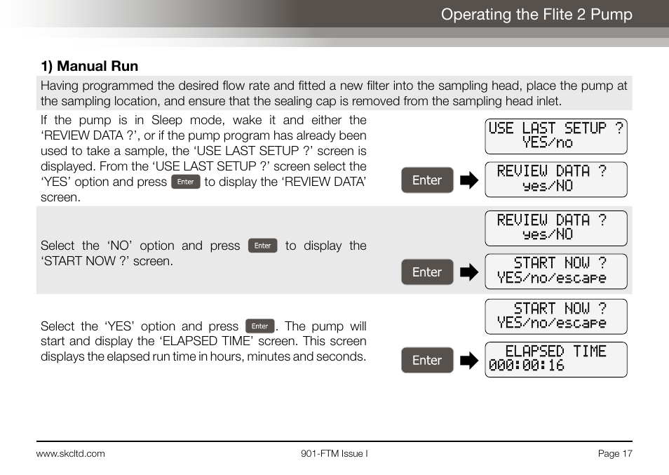 Operating the flite 2 pump | SKC Limited Flite 2 User Manual | Page 19 / 32