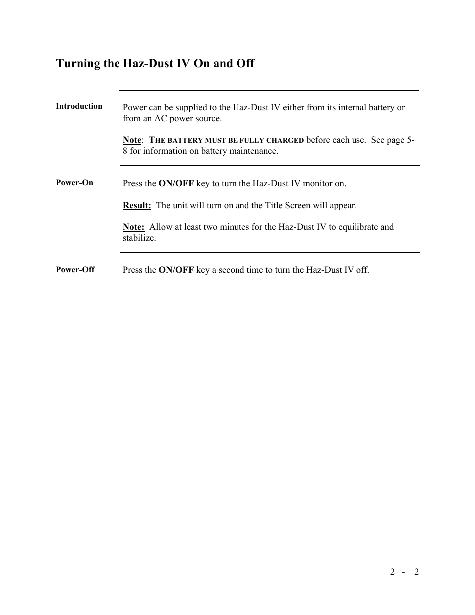 Turning the haz-dust iv on and off | SKC Limited Haz-Dust IV User Manual | Page 19 / 81