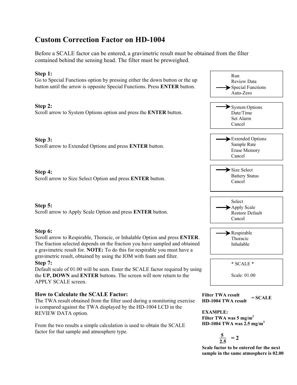 Custom correction factor on hd-1004 | SKC Limited Haz-Dust IV User Manual | Page 37 / 81