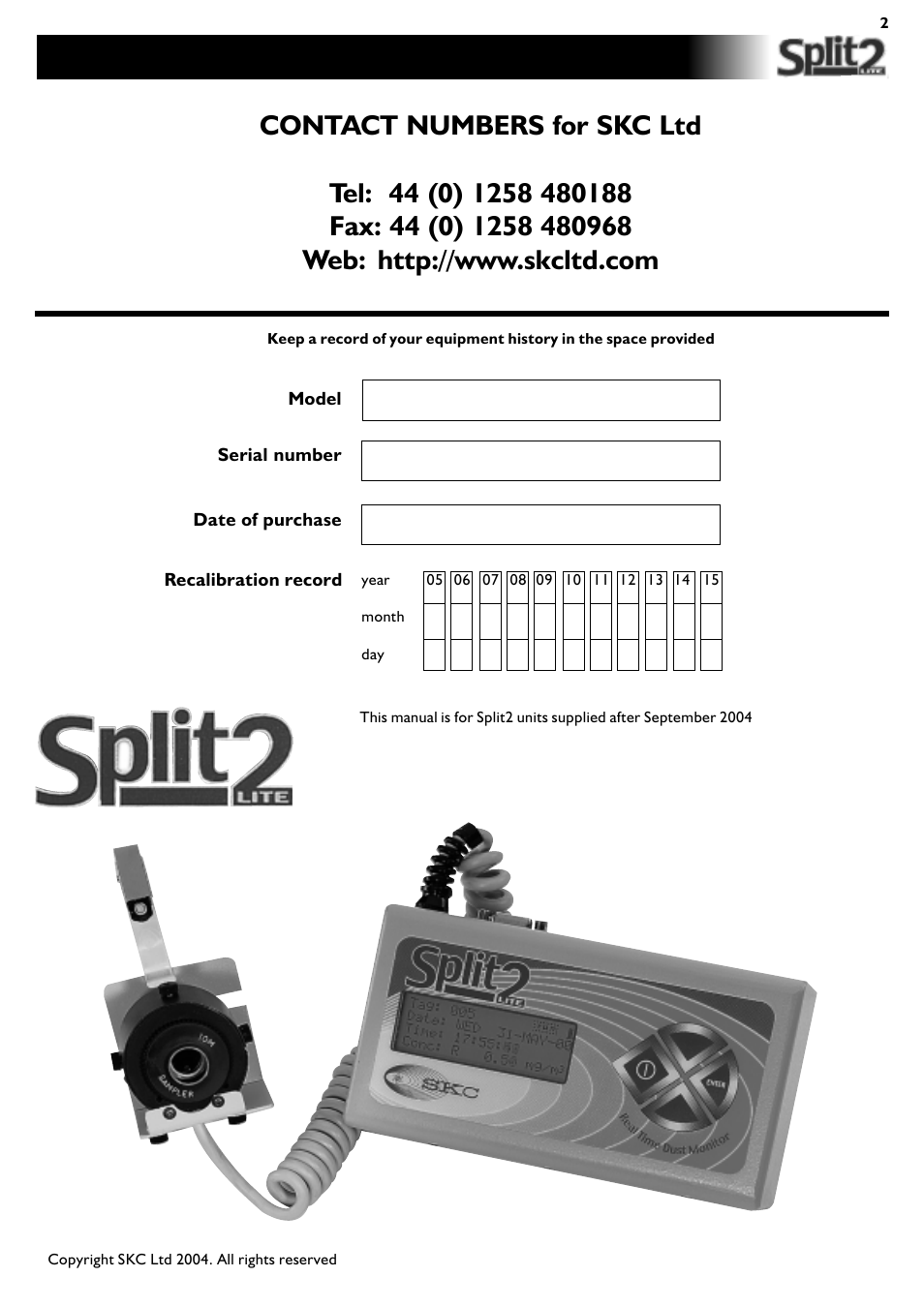 SKC Limited SPLIT2 User Manual | Page 2 / 23
