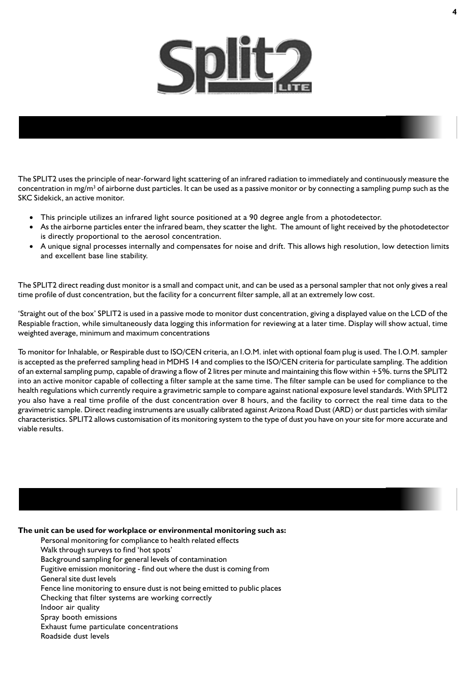 Introduction, Applications | SKC Limited SPLIT2 User Manual | Page 4 / 23