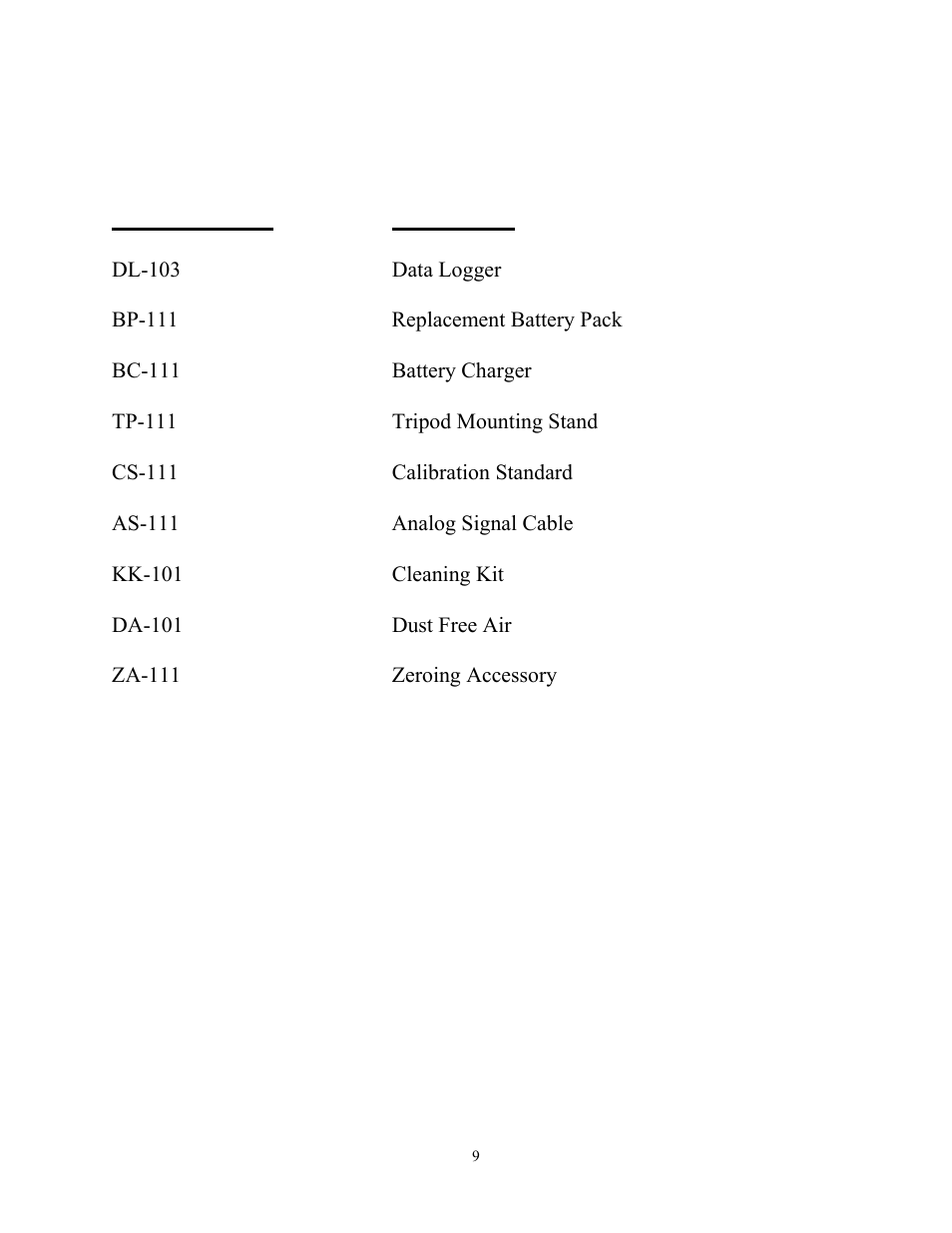 Accessories | SKC Limited Haz-Dust I User Manual | Page 10 / 12