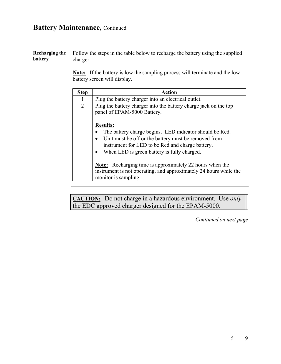 Battery maintenance | SKC Limited EPAM-5000 User Manual | Page 67 / 90