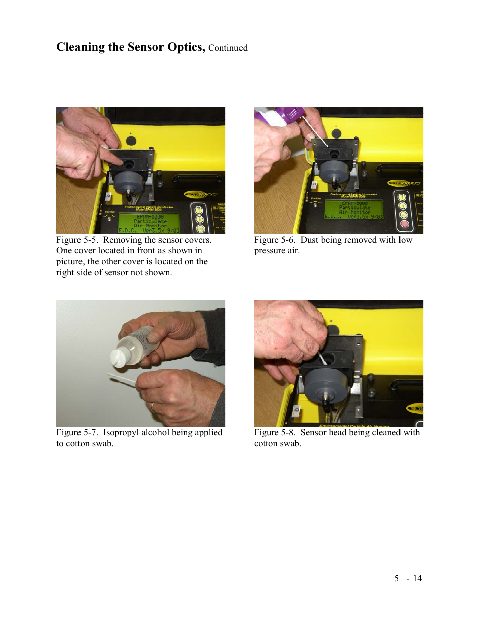 Cleaning the sensor optics | SKC Limited EPAM-5000 User Manual | Page 72 / 90