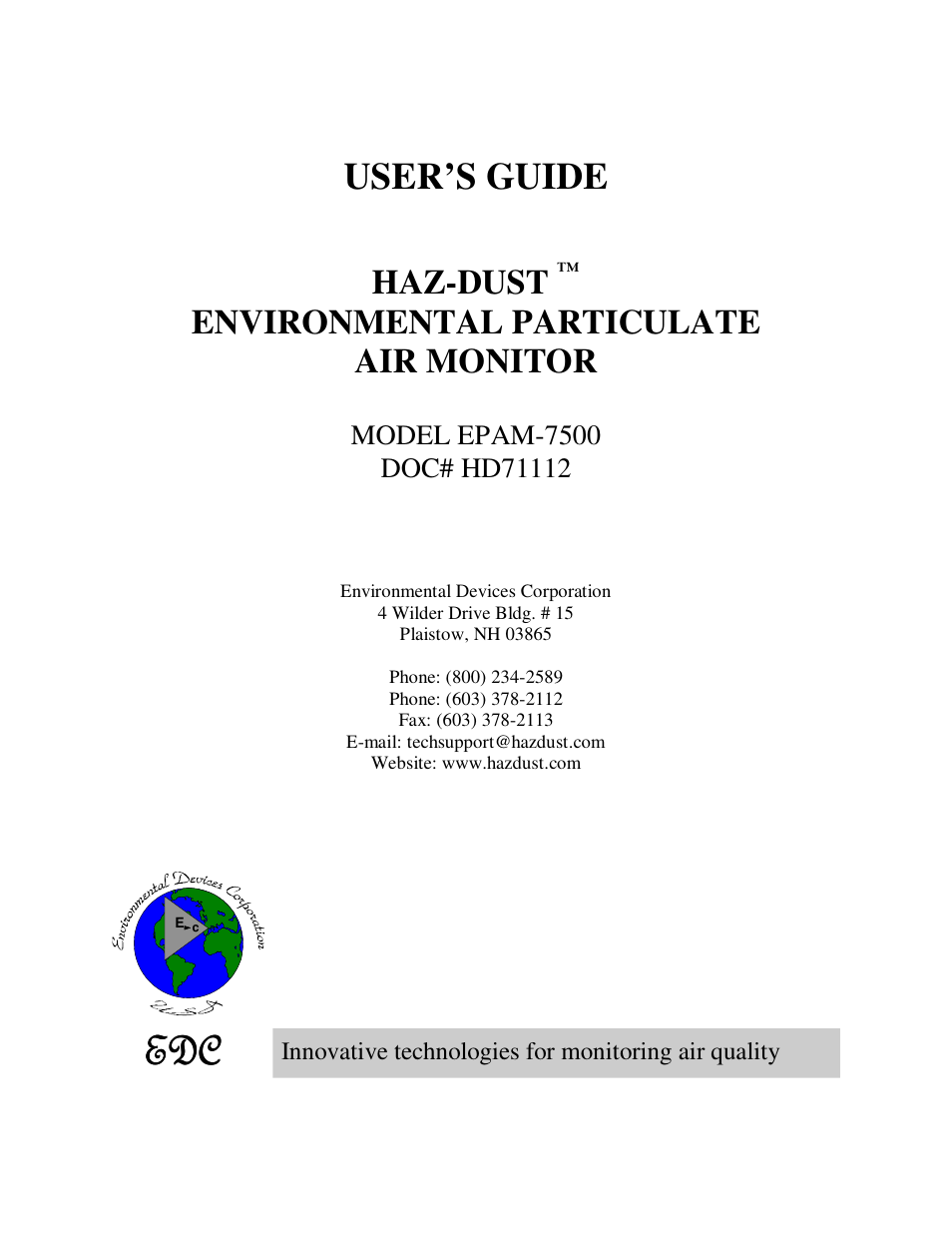 SKC Limited EPAM-7500 User Manual | 60 pages