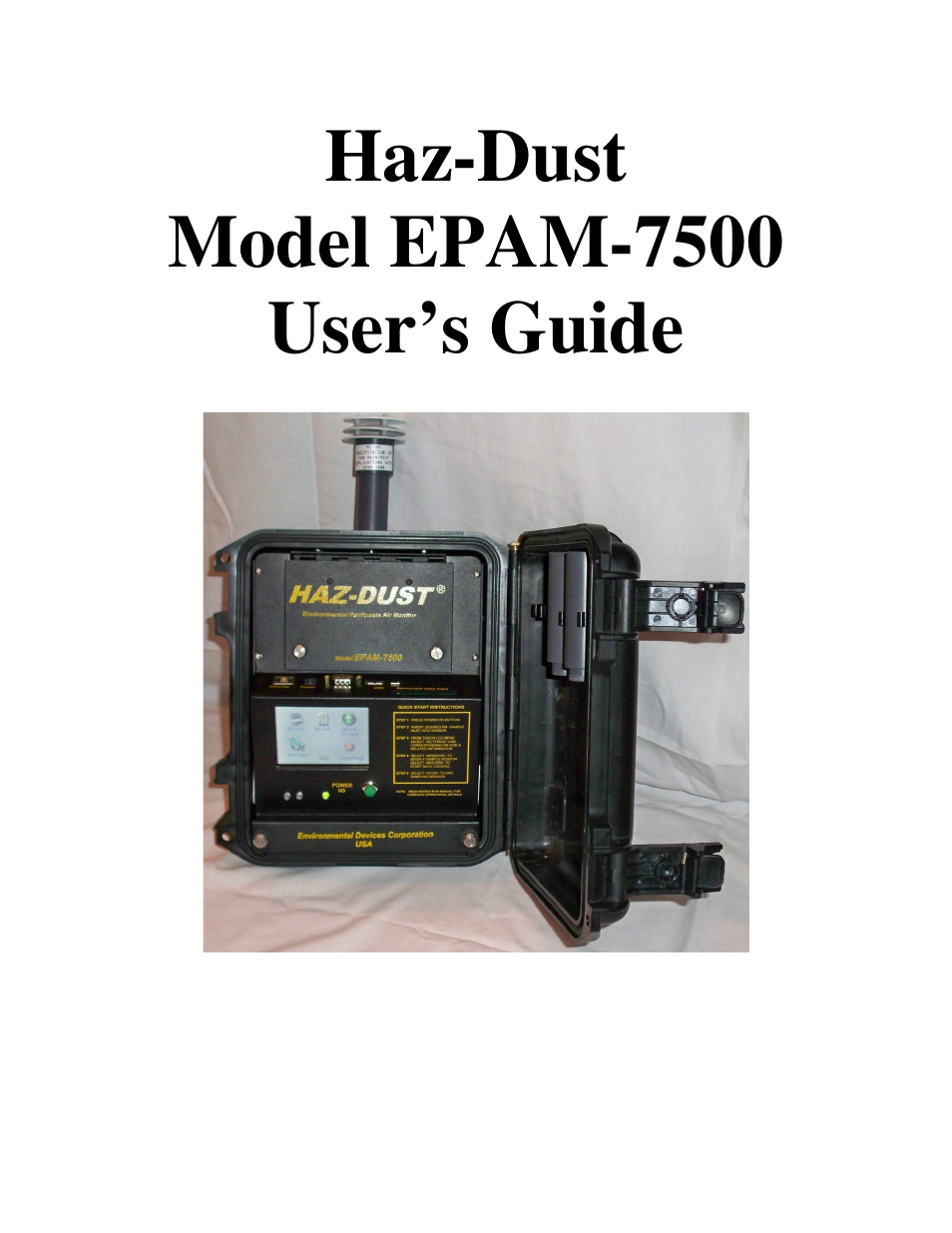 Haz-dust model epam-7500 user’s guide | SKC Limited EPAM-7500 User Manual | Page 2 / 60