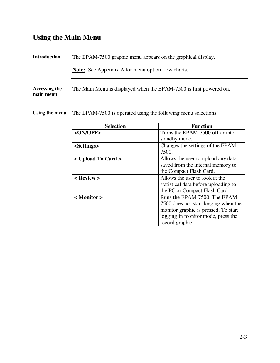 Using the main menu | SKC Limited EPAM-7500 User Manual | Page 21 / 60