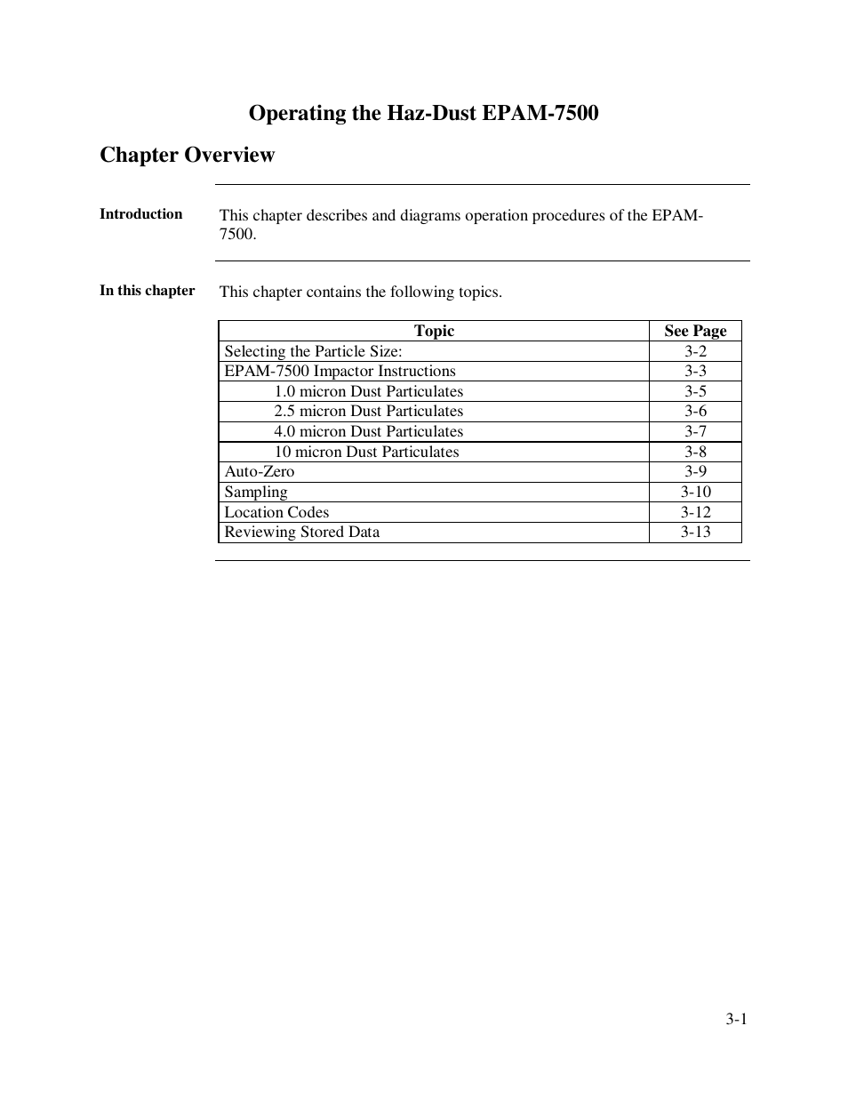 Operating the haz-dust epam-7500 chapter overview | SKC Limited EPAM-7500 User Manual | Page 26 / 60