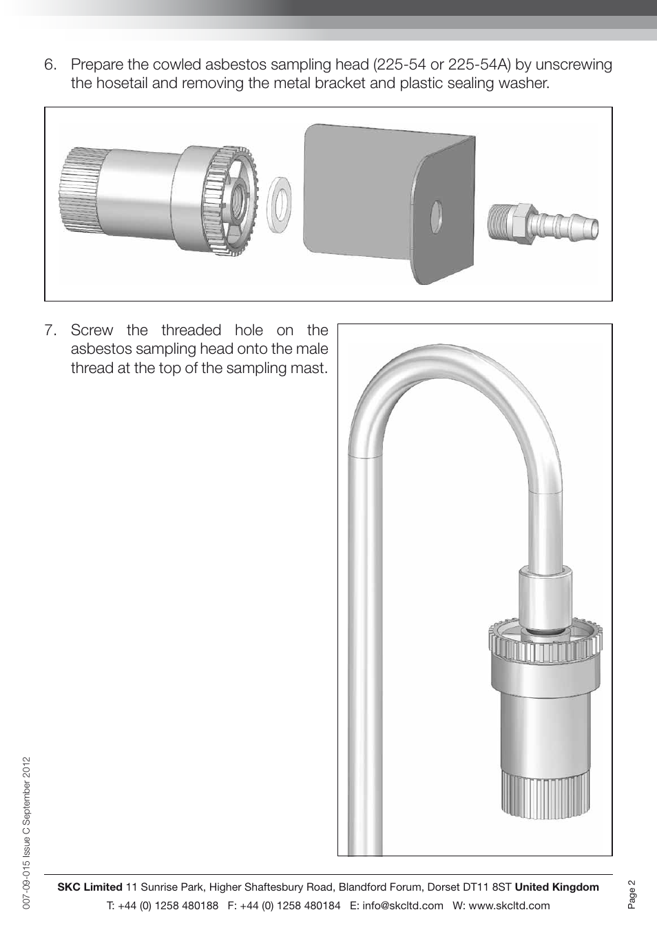 SKC Limited Flite 2 Asbestos Sampling Mast instructions User Manual | Page 2 / 2