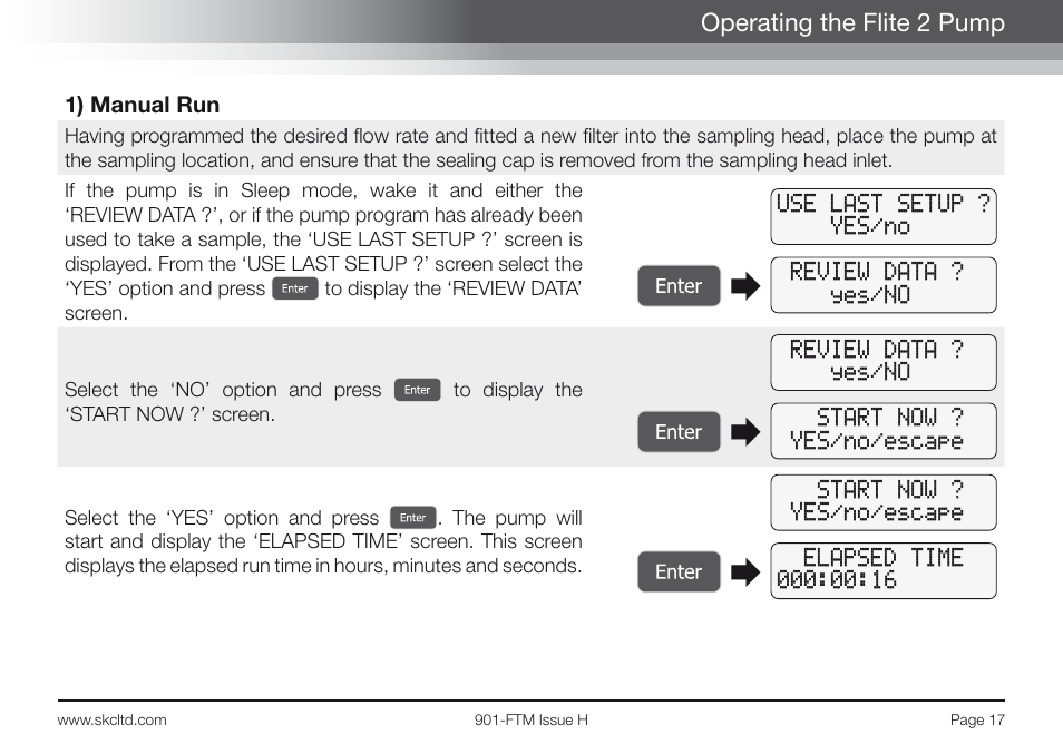 Operating the flite 2 pump | SKC Limited Flite2 Manual User Manual | Page 19 / 32