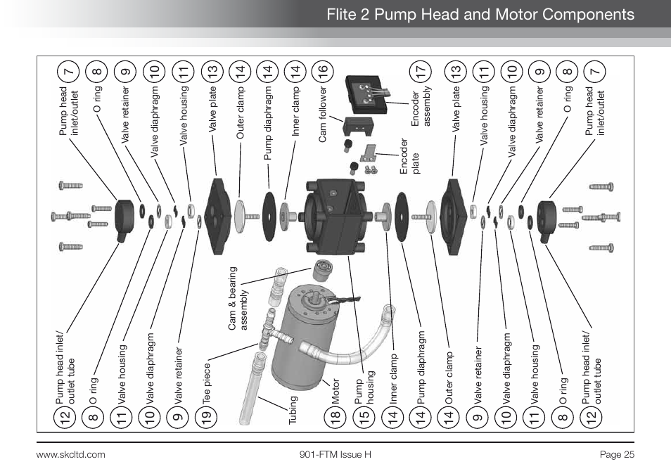 Flite 2 pump head and motor components | SKC Limited Flite2 Manual User Manual | Page 27 / 32