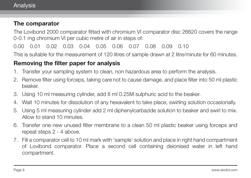 SKC Limited Chromic Acid Test Kit User Manual | Page 10 / 20