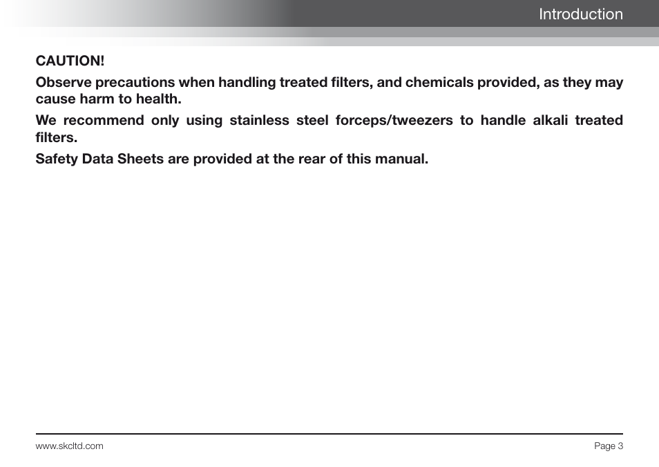 Introduction | SKC Limited Chromic Acid Test Kit User Manual | Page 5 / 20