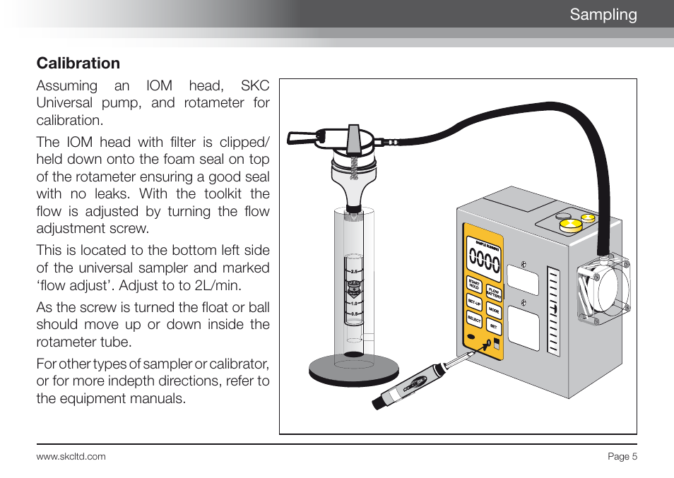 Sampling calibration | SKC Limited Chromic Acid Test Kit User Manual | Page 7 / 20