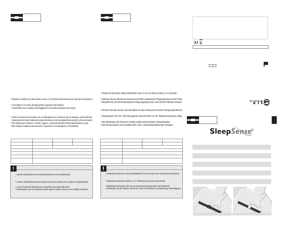 Sleep Sense 1578 Body Position Sensor - Sandman SD 20 User Manual | 2 pages