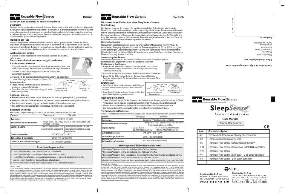 Sleep Sense 1469 Airflow Thermistor - Embla Compatible User Manual | 2 pages