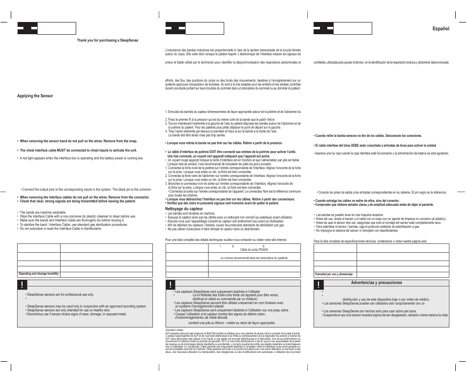 Inductive sensors | Sleep Sense 9201-Kit MultiRip User Manual | Page 2 / 2
