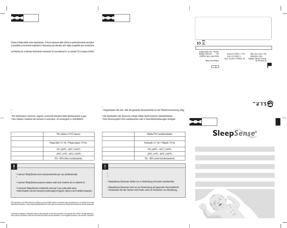 Sleep Sense 1390 Infant Piezo Beltless Effort Sensor User Manual | 2 pages