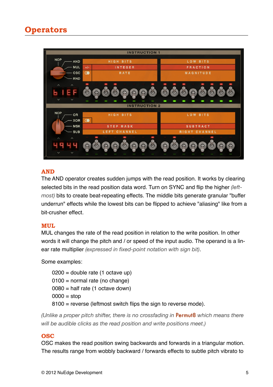 Operators | Sonic Charge Permut8 User Manual | Page 5 / 14