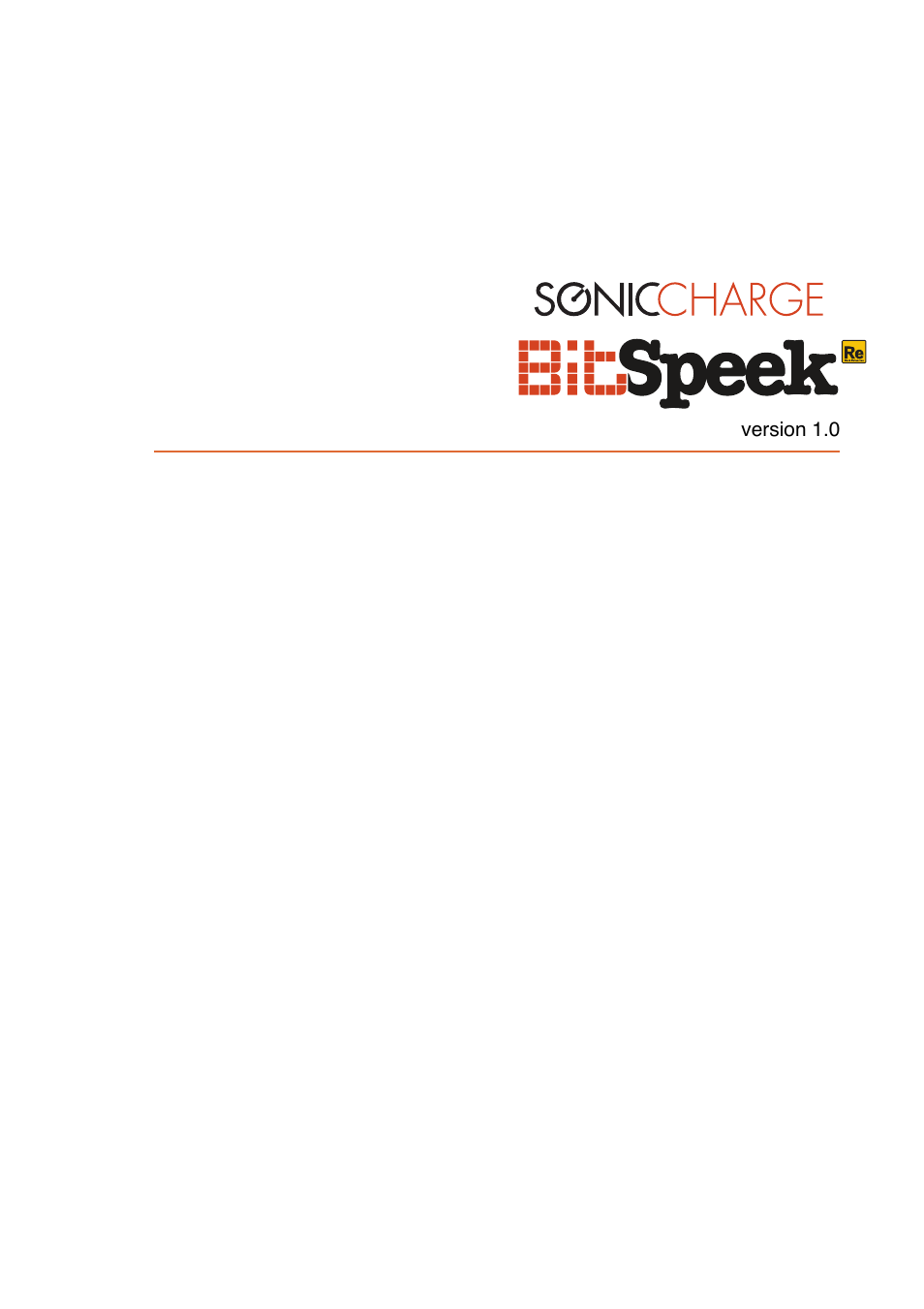 Sonic Charge Bitspeek RE User Manual | 12 pages
