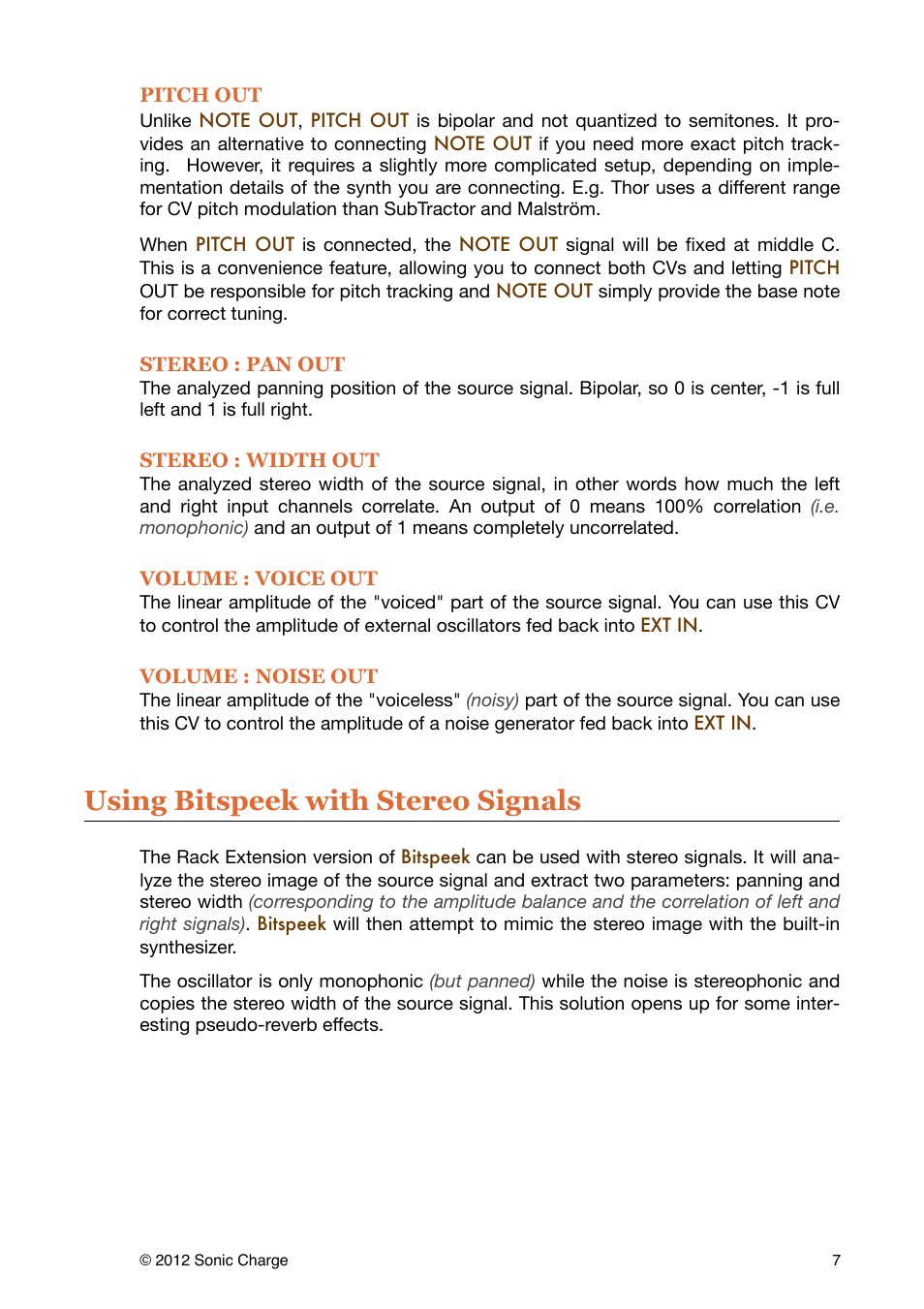 Using bitspeek with stereo signals | Sonic Charge Bitspeek RE User Manual | Page 7 / 12