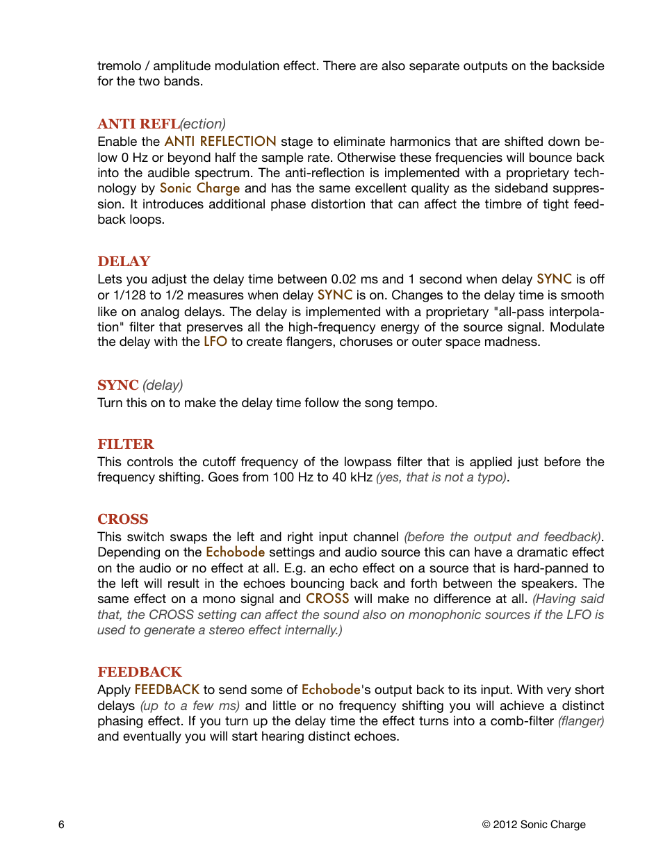 Sonic Charge Echobode User Manual | Page 6 / 10