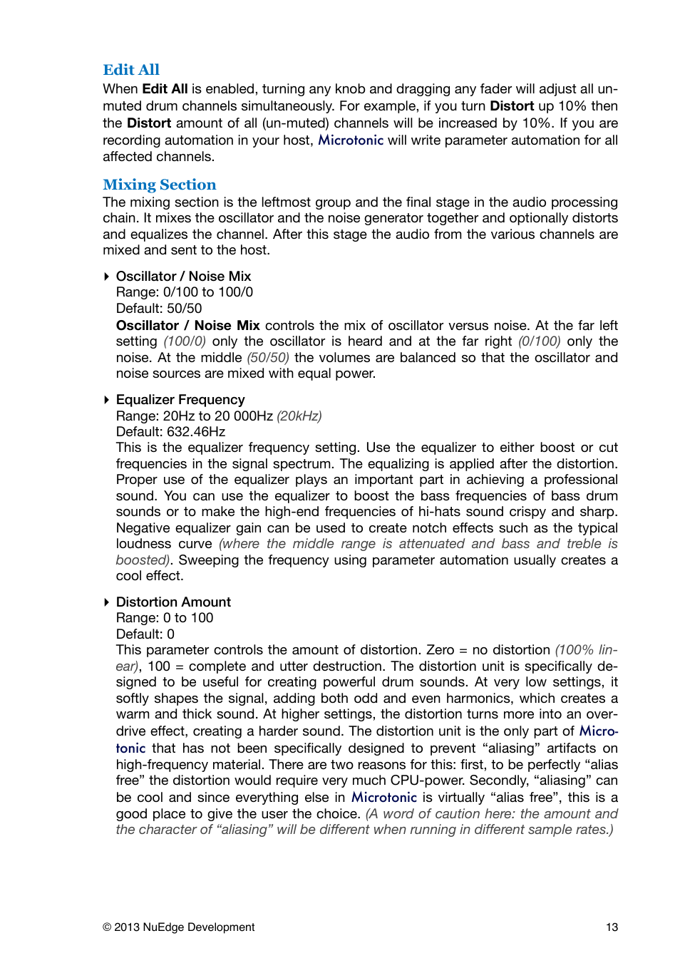 Sonic Charge Microtonic User Manual | Page 13 / 40