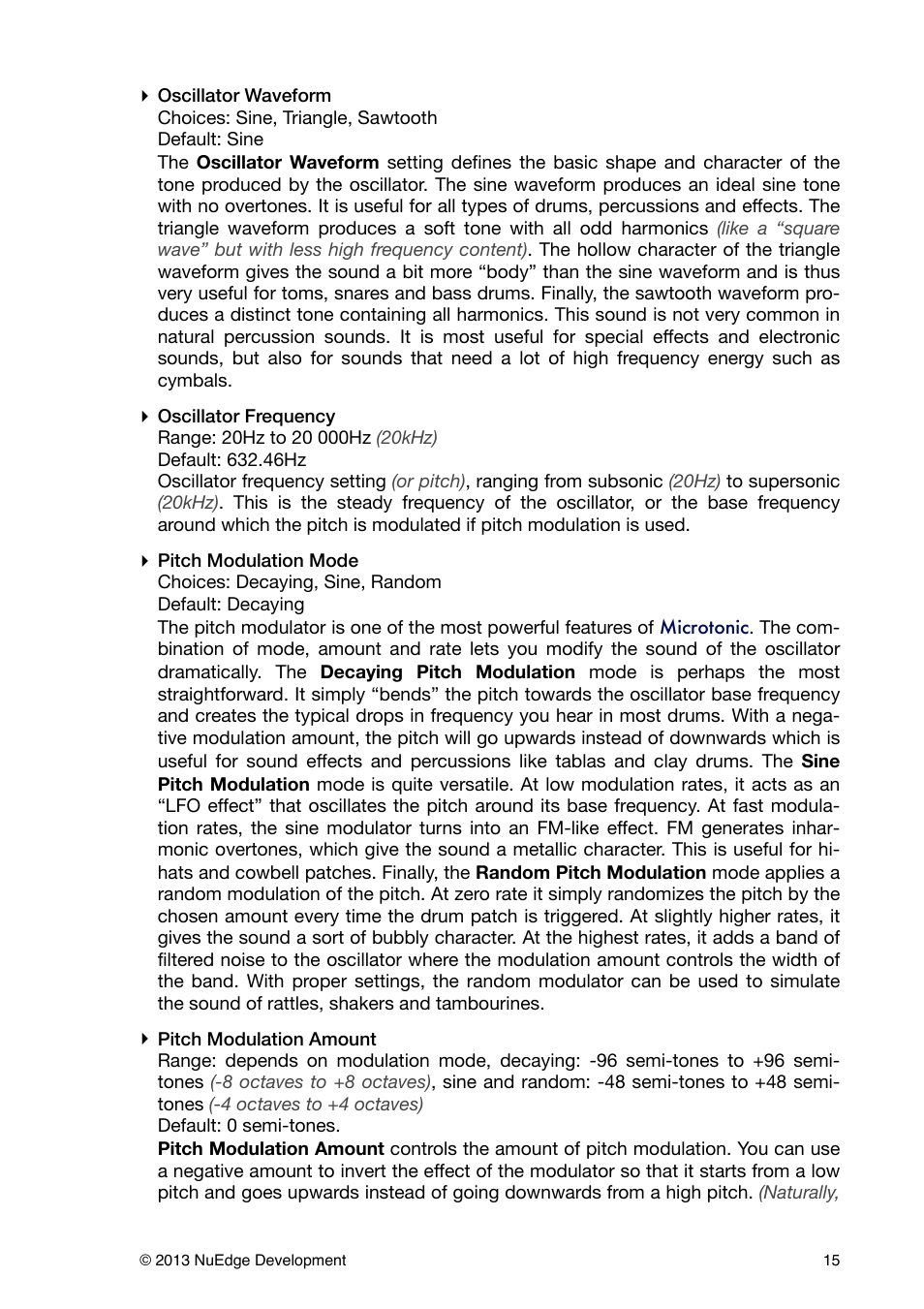 Sonic Charge Microtonic User Manual | Page 15 / 40