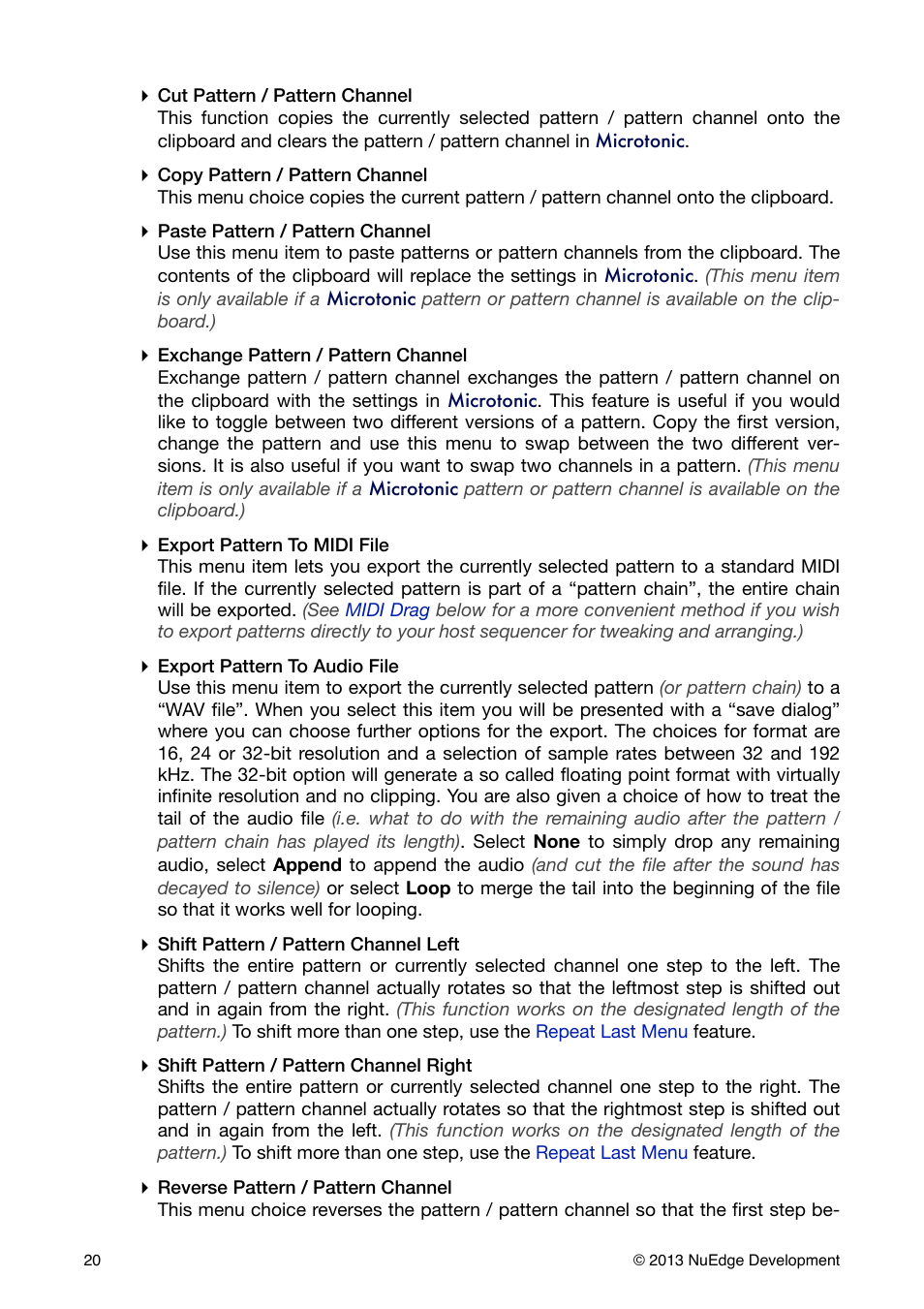 Sonic Charge Microtonic User Manual | Page 20 / 40